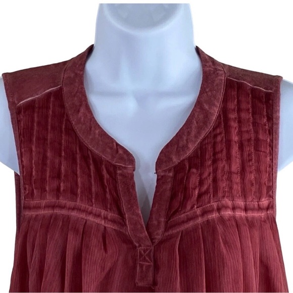 Artesia Layered Ruffle Lace Tunic Tank Shirt Women XL Dusty Rose Boho NWOT!! - Picture 4 of 12